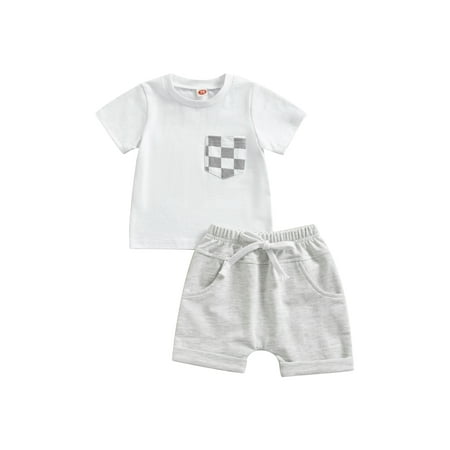 Frobukio Toddler Baby Girls Boys Clothes Short Sleeve Chessboard Print Tops Drawstring Pockets Shorts Casual Outfits White 18-24 Months
Frobukio Toddler Baby Girls Boys Clothes Short Sleeve Chessboard Print Tops Drawstring Pockets Shorts Casual Outfits White 18-24 Months
