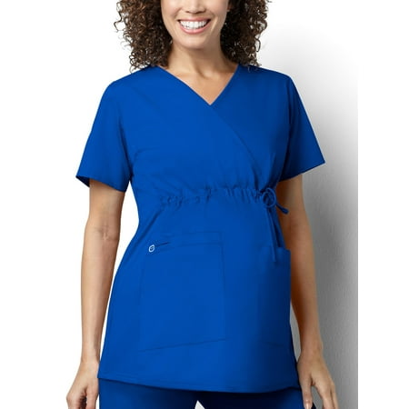 WonderWink WonderWORK Maternity Mock Wrap Top Scrub Top
