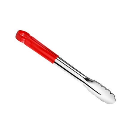 Silicone Serving Tong BBQ Bread Food Clip Plum Stainless Steel Salad Baking Tool