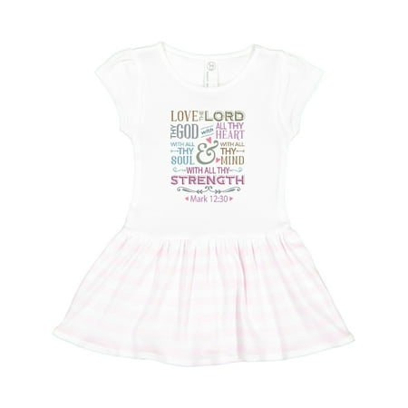 Inktastic Love the Lord Heart Mind Strength Gift Toddler Girl Dress