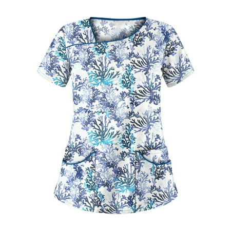 UDAXB Womens Nursing Scrub Tops Valentine s Day Love Heart Printed Working Uniform Short Sleeve V-Neck Workwear Blouse T-shirt with Pockets
UDAXB Womens Nursing Scrub Tops Valentine s Day Love Heart Printed Working Uniform Short Sleeve V-Neck Workwear Blouse T-shirt with Pockets