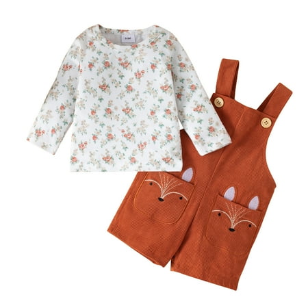 QYZEU Girl S Two Piece Outfits Juniors Tops for Teen Girls Baby Girls Long Sleeve Floral Print Tops Blouse Cartoon Ribbed Overalls Suspender Pants Outfits 2Pcs Set
QYZEU Girl S Two Piece Outfits Juniors Tops for Teen Girls Baby Girls Long Sleeve Floral Print Tops Blouse Cartoon Ribbed Overalls Suspender Pants Outfits 2Pcs Set