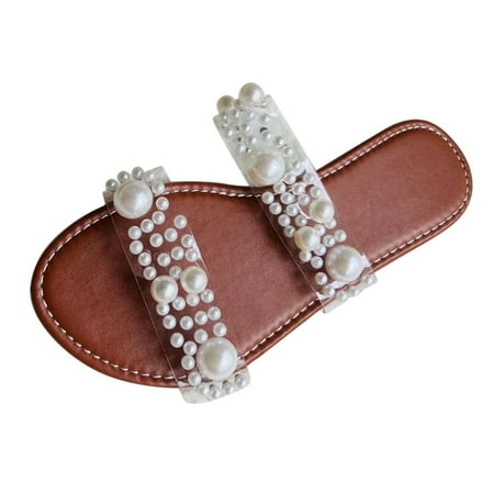 Youmylove Leisure Roman Style Women Pearl Decoration Non-Slip Slip On Flat Open Toe Breathable Sandals Shoes Summer Comfy Daily Simple Walking Footwears
Youmylove Leisure Roman Style Women Pearl Decoration Non-Slip Slip On Flat Open Toe Breathable Sandals Shoes Summer Comfy Daily Simple Walking Footwears