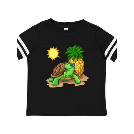 Inktastic Summer Turtle in Sunglasses on the Beach with Pineapple Gift Toddler Boy or Toddler Girl T-Shirt