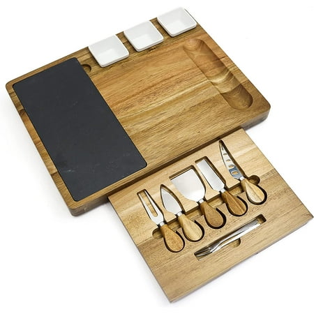 FUNSTITUTION Wooden Charcuterie Board Set (12pcs) Brown