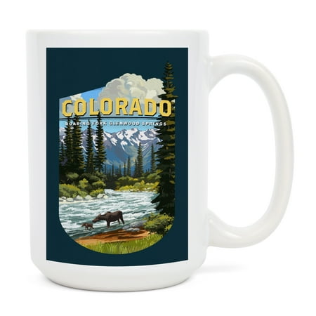 15 fl oz Ceramic Mug Glenwood Springs Colorado Moose and River Rapids Contour Dishwasher & Microwave Safe
15 fl oz Ceramic Mug Glenwood Springs Colorado Moose and River Rapids Contour Dishwasher & Microwave Safe