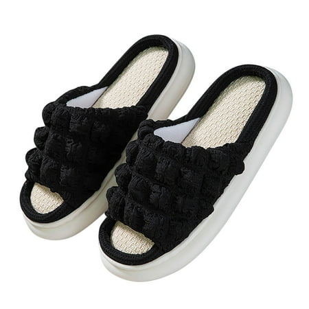 Dpityserensio Men s and Women s Couple Shoes Flat Plush Non-slip Home Shoes Linen Comfortable Platform Slippers Black-1 37
Dpityserensio Men s and Women s Couple Shoes Flat Plush Non-slip Home Shoes Linen Comfortable Platform Slippers Black-1 37