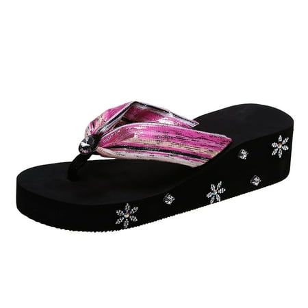 Slippers For Women Ladies Fashion Colorful Rhinestone Wedge Heel Toe Casual Sandals And Slippers Womens Slippers
Slippers For Women Ladies Fashion Colorful Rhinestone Wedge Heel Toe Casual Sandals And Slippers Womens Slippers