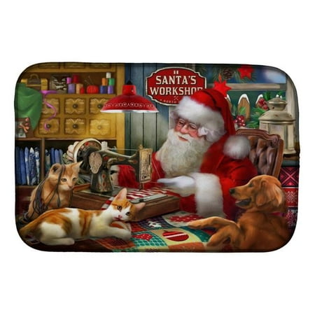 Carolines Treasures 14 x 21 in. Santas Workshop Golden Retriever & Cats Dish Drying Mat
Carolines Treasures 14 x 21 in. Santas Workshop Golden Retriever & Cats Dish Drying Mat