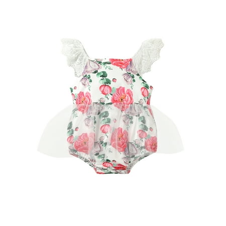 Calsunbaby Infants Baby Girls Summer Casual Romper Lace Flying Sleeve Floral Playsuit with Mesh Decoration
Calsunbaby Infants Baby Girls Summer Casual Romper Lace Flying Sleeve Floral Playsuit with Mesh Decoration