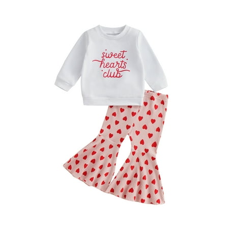 Arvbitana Toddler Baby Girls Valentine s Day Pants Suit Long Sleeve Letters Print Pullover Top + Heart Print Flare Pants Casual Sweet Outfits for Child 2Pcs 3M-4T
Arvbitana Toddler Baby Girls Valentine s Day Pants Suit Long Sleeve Letters Print Pullover Top + Heart Print Flare Pants Casual Sweet Outfits for Child 2Pcs 3M-4T