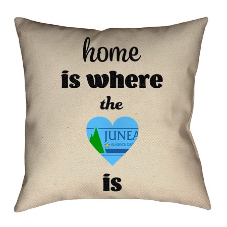 ArtVerse Katelyn Elizabeth Juneau Love Outdoor Pillow Cushion - UV Properties, Waterproof and Mildew Proof