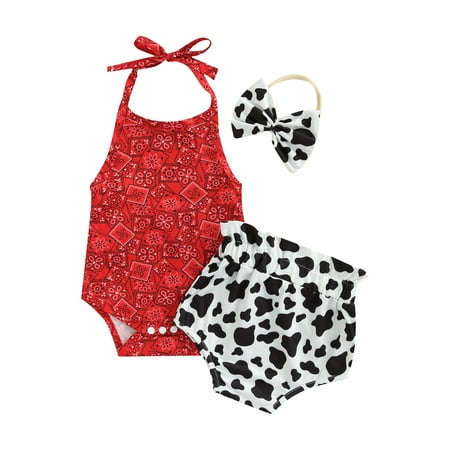 Bagilaanoe Infant Girl Halter Sleeveless Romper Tops+ Shorts + Headband Floral Milk Print 3PCS Baby Summer Sets
Bagilaanoe Infant Girl Halter Sleeveless Romper Tops+ Shorts + Headband Floral Milk Print 3PCS Baby Summer Sets