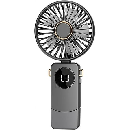 Portable Handheld Fan Rechargeable Personal Fan Foldable Neck Fan with Digital Display Lanyard Adjustable 5 Speeds Rechargeable Battery Operated Quiet Fan for Women Travel Essentials Outdoor (black) 
Portable Handheld Fan Rechargeable Personal Fan Foldable Neck Fan with Digital Display Lanyard Adjustable 5 Speeds Rechargeable Battery Operated Quiet Fan for Women Travel Essentials Outdoor (black)