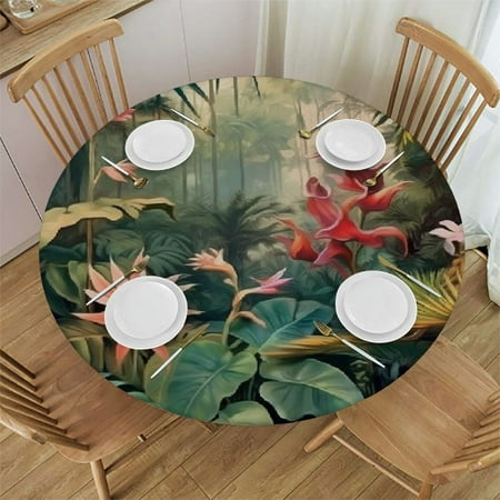Palnkart Tropical Plants Jungle Naturalism Round Table Cover Stain Resistant Washable - Perfect for Indoor Outdoor Kitchen Dining Wedding Parties Full Width Single-Sided Printing Tablecloth
Palnkart Tropical Plants Jungle Naturalism Round Table Cover Stain Resistant Washable - Perfect for Indoor Outdoor Kitchen Dining Wedding Parties Full Width Single-Sided Printing Tablecloth