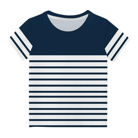 HBYJLZYG Striped T-Shirt For Kids Summer Children Round Neck Casual Short Sleeve Funny Shirts 3-14 Years
HBYJLZYG Striped T-Shirt For Kids Summer Children Round Neck Casual Short Sleeve Funny Shirts 3-14 Years