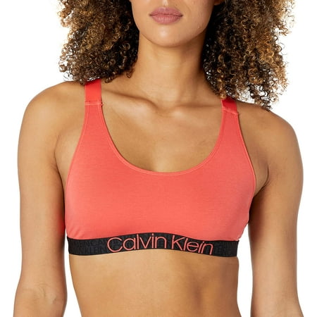 Calvin Klein Womens Reconsidered Comfort Unlined Bralette Large Punch Pink