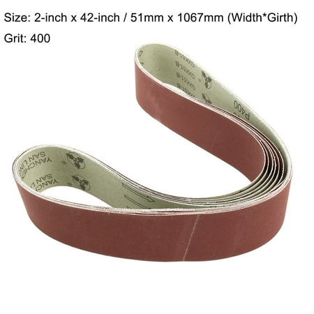 2-Inch x 42-Inch 400 Grit Tape Aluminum Oxide Sanding Belt 6pcs