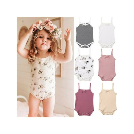 Huakaishijie 3 Pack Baby Girls Cotton Sleeveless Jumpsuit Bowknot Tank Top Infant One-piece Bodysuit Romper
Huakaishijie 3 Pack Baby Girls Cotton Sleeveless Jumpsuit Bowknot Tank Top Infant One-piece Bodysuit Romper