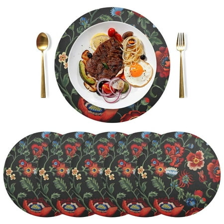 joogoo Vintage Retro Flowers Round Plate Mats for Dining Table Placemat Set of 6 Holiday Decoration
joogoo Vintage Retro Flowers Round Plate Mats for Dining Table Placemat Set of 6 Holiday Decoration