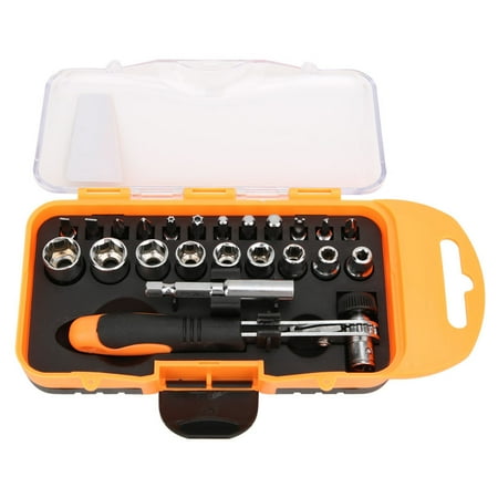24Pcs Ratchet Screwdriver Set Steel Wrench Sockets Hand Tool For Family Garage Workshop
24Pcs Ratchet Screwdriver Set Steel Wrench Sockets Hand Tool For Family Garage Workshop