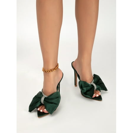 Heels for Women pointy toe stiletto satin sandals with Rhinestone and bow sexy playful for party dating club 9cm high heel design
Heels for Women pointy toe stiletto satin sandals with Rhinestone and bow sexy playful for party dating club 9cm high heel design