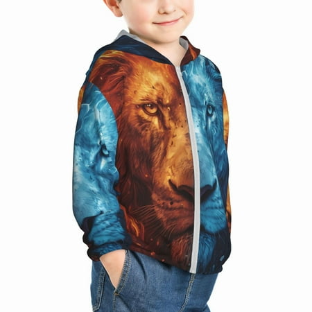 Uemuo Red And Blue Fire Lion Pattern Rash Guard for Boys Girls Long Sleeve Swim Shirts UPF 50+ UV Sun Protection Hooded Fishing Shirt with Pocket for Kid-2 Years
Uemuo Red And Blue Fire Lion Pattern Rash Guard for Boys Girls Long Sleeve Swim Shirts UPF 50+ UV Sun Protection Hooded Fishing Shirt with Pocket for Kid-2 Years