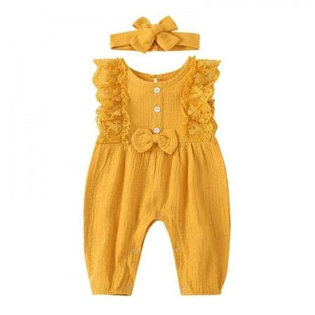 Toddler Girls Clothes Summer Baby Girl Lace Rompers Newborn Girls Clothes Toddler Sleeveless Solid Design Jumpsuit With Headband One-Pieces
Toddler Girls Clothes Summer Baby Girl Lace Rompers Newborn Girls Clothes Toddler Sleeveless Solid Design Jumpsuit With Headband One-Pieces
