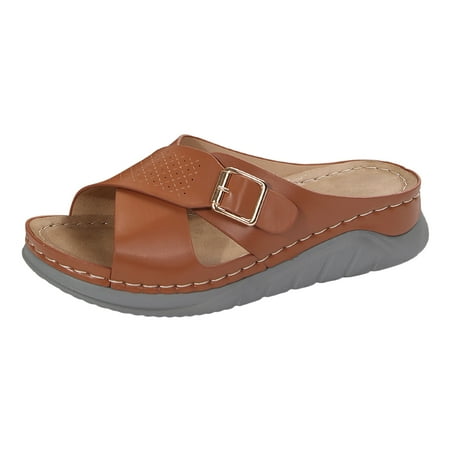 Jungdeepe Ladies Summer Casual Solid Colour Soft Leather Hollow Out Thick Bottom Beach Slope Heel Large Size Sandals Slippers
Jungdeepe Ladies Summer Casual Solid Colour Soft Leather Hollow Out Thick Bottom Beach Slope Heel Large Size Sandals Slippers