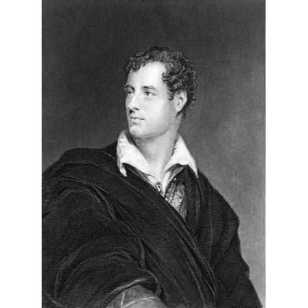 George Gordon Byron (1788-1824) N6Th Baron Byron English Poet Steel Engraving 19Th Century Rolled Canvas Art - (24 x 36)