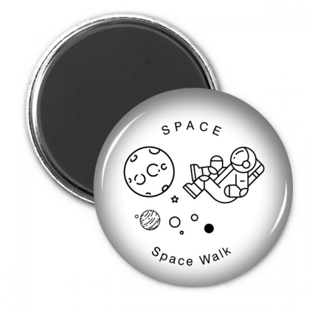 Astronauts Walk Planet Space Refrigerator Magnet Sticker Decoration Badge