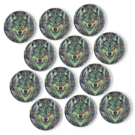 Strong Refrigerator Magnet Fridge Sticker Wolf Surrounded By Natural Elements 12Pcs Beautiful Photo Decorative Magnet Set Small Round Crystal Glass Craftwork for Refrigerator Decor
Strong Refrigerator Magnet Fridge Sticker Wolf Surrounded By Natural Elements 12Pcs Beautiful Photo Decorative Magnet Set Small Round Crystal Glass Craftwork for Refrigerator Decor