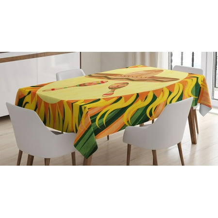 Mexican Decorations Tablecloth Ethnic Hat and Maracas in the Centre of Sun Figure Hippie Style Boho Home Rectangular Table Cover for Dining Room Kitchen 60 X 90 Inches Multi by Ambesonne
Mexican Decorations Tablecloth Ethnic Hat and Maracas in the Centre of Sun Figure Hippie Style Boho Home Rectangular Table Cover for Dining Room Kitchen 60 X 90 Inches Multi by Ambesonne
