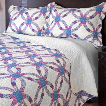 Bedford Homes 66A-19503 3 Piece Wedding Ring Quilt Set - King Size