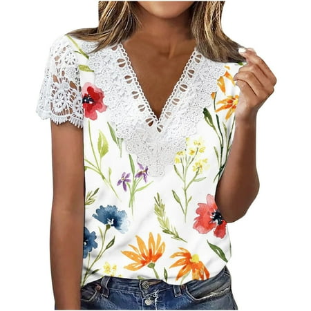 Wenini Corset Tops For Women Floral Print Tunic V-Neck Short Sleeve Summer T-Shirts Hawaiian Loose Casual Fashion Sexy Fold Lace Blouses Tops Yellow l
Wenini Corset Tops For Women Floral Print Tunic V-Neck Short Sleeve Summer T-Shirts Hawaiian Loose Casual Fashion Sexy Fold Lace Blouses Tops Yellow l