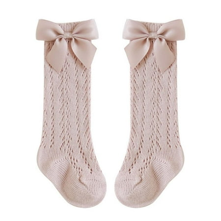 

Knee High Socks Newborn Infants Toddlers Girls Tube Ruffled Uniform Long Stockings Big Bow Princess Baby Socks 0-5Y