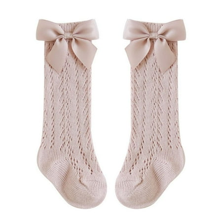 

Knee High Socks Newborn Infants Toddlers Girls Tube Ruffled Uniform Long Stockings Big Bow Princess Baby Socks 0-5Y