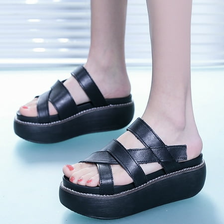 Women s Ladies Casual Open Toe Platforms Sliders Beach Slippers Outdoor Shoes