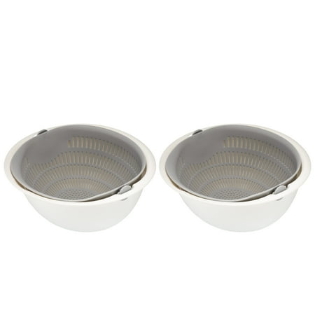 Uxcell Kitchen Colander Bowl Set 2PCS Rice Washing Bowl Fruit Vegetables Drain Basket-Grey
Uxcell Kitchen Colander Bowl Set 2PCS Rice Washing Bowl Fruit Vegetables Drain Basket-Grey