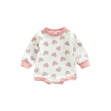 Jkerther Baby Girl Valentines Days Romper Long Sleeve Heart Print Round Neck Casual Fall Spring Short Jumpsuit
Jkerther Baby Girl Valentines Days Romper Long Sleeve Heart Print Round Neck Casual Fall Spring Short Jumpsuit
