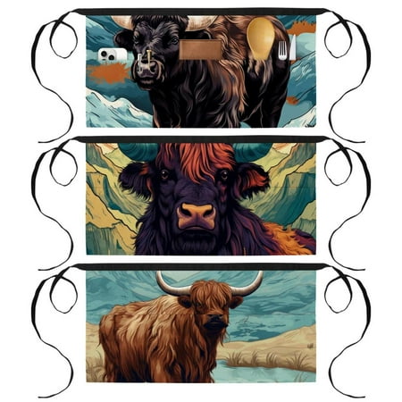 Yak Server Apron with 3 Pockets Printed Design - Ideal for Bartenders Artists and Gardeners
Yak Server Apron with 3 Pockets Printed Design - Ideal for Bartenders Artists and Gardeners