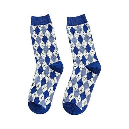 Yinguo Women Winter Leisure Casual Ringer Pattern English Sock