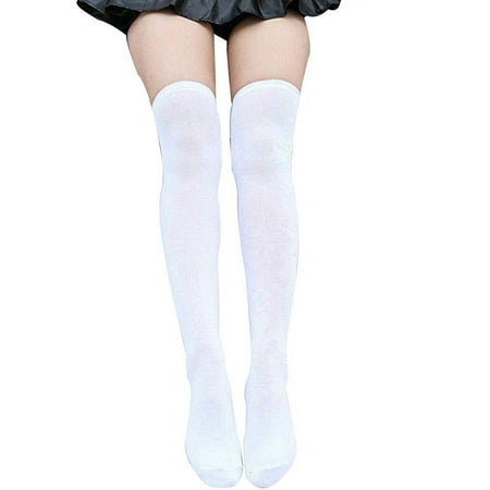 FOCUSNORM Women s Ladies Over The Knee Length Cotton Stockings One Size