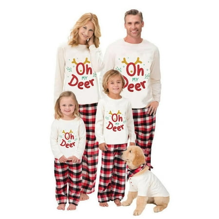 HUIJZG Christmas Family Matching Pajamas Outfits Letter Print Tops with Plaid Pants Xmas Sleepwear Nightwear Set
HUIJZG Christmas Family Matching Pajamas Outfits Letter Print Tops with Plaid Pants Xmas Sleepwear Nightwear Set