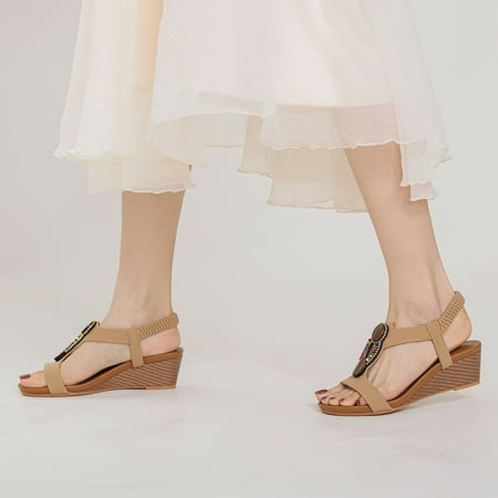 bvgfsahne Fashion Summer Women Sandals Wedge Heel Fish Mouth And Open Toe Elastic Back Strap Roman Style
bvgfsahne Fashion Summer Women Sandals Wedge Heel Fish Mouth And Open Toe Elastic Back Strap Roman Style