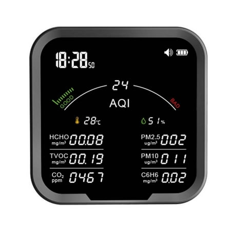 10 in1 Wifi Indoor CO2 Tester Air Quality Monitor Temperature Sensor PM2.5 HCHO
10 in1 Wifi Indoor CO2 Tester Air Quality Monitor Temperature Sensor PM2.5 HCHO