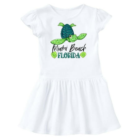 Inktastic Miami Beach Florida Happy Sea Turtle Gift Toddler Girl Dress
