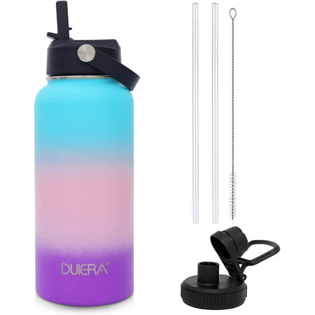 32 Ounces Stainless Steel Water Bottle Vacuum BPA Free Water Bottle with Straws & Leak Proof Spout Lids & Straw Brush
32 Ounces Stainless Steel Water Bottle Vacuum BPA Free Water Bottle with Straws & Leak Proof Spout Lids & Straw Brush