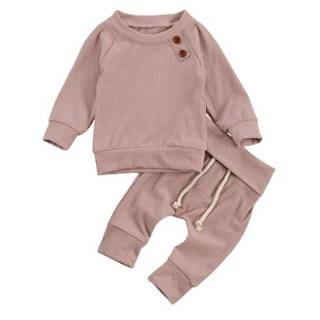 Calsunbaby 2Pcs Infant Baby Girls Boys Ribbed Solid Sets Long Sleeve Tops Pants
Calsunbaby 2Pcs Infant Baby Girls Boys Ribbed Solid Sets Long Sleeve Tops Pants