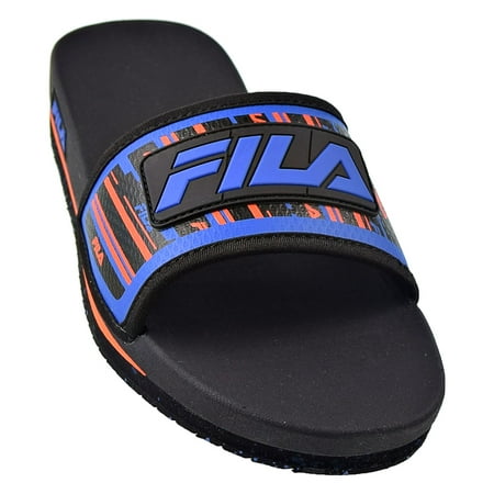 Fila Men s Lunar Slides Black-Prince Blue-Red Orange 1sm01568-027